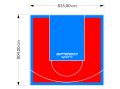 67M2/804X835CM CZERWONO-BŁĘKITNE BOISKO DO KOSZYKÓWKI SPEEDSPORT HEXA POWER PRO