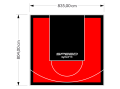 67M2/804X835CM CZERWONO-CZARNE BOISKO DO KOSZYKÓWKI SPEEDSPORT HEXA POWER PRO