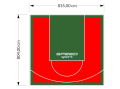 67M2/804X835CM CZERWONO-ZIELONE BOISKO DO KOSZYKÓWKI SPEEDSPORT HEXA POWER PRO