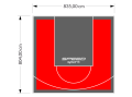 67M2/804X835CM CZERWONO-GRAFITOWE BOISKO DO KOSZYKÓWKI SPEEDSPORT HEXA POWER PRO