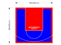 67M2/804X835CM NIEBIESKO-CZERWONE BOISKO DO KOSZYKÓWKI SPEEDSPORT HEXA POWER PRO