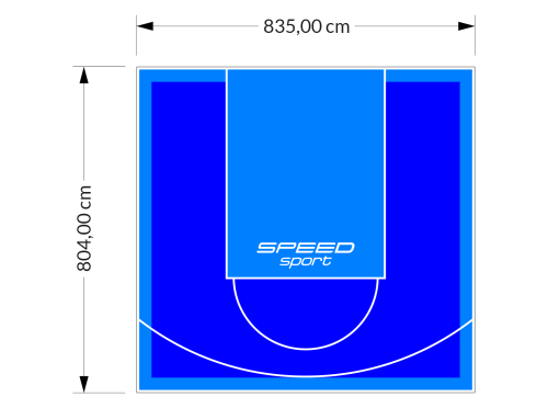67M2/804X835CM NIEBIESKO-BŁĘKITNE BOISKO DO KOSZYKÓWKI SPEEDSPORT HEXA POWER PRO