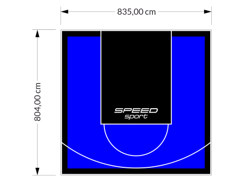 67M2/804X835CM NIEBIESKO-CZARNE BOISKO DO KOSZYKÓWKI SPEEDSPORT HEXA POWER PRO