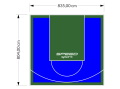 67M2/804X835CM NIEBIESKO-ZIELONE BOISKO DO KOSZYKÓWKI SPEEDSPORT HEXA POWER PRO