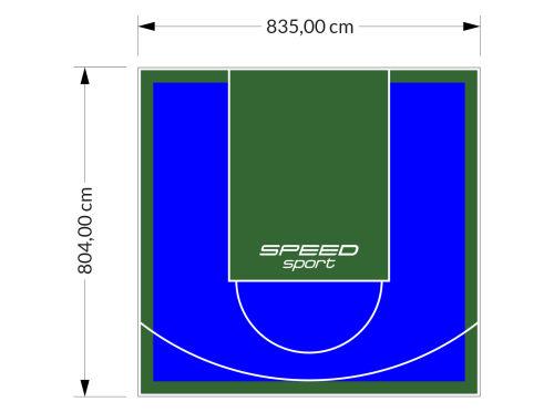 67M2/804X835CM NIEBIESKO-ZIELONE BOISKO DO KOSZYKÓWKI SPEEDSPORT HEXA POWER PRO