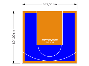67M2/804X835CM NIEBIESKO-POMARAŃCZOWE BOISKO DO KOSZYKÓWKI SPEEDSPORT HEXA POWER PRO