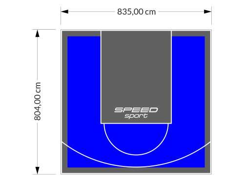 67M2/804X835CM NIEBIESKO-GRAFITOWE BOISKO DO KOSZYKÓWKI SPEEDSPORT HEXA POWER PRO