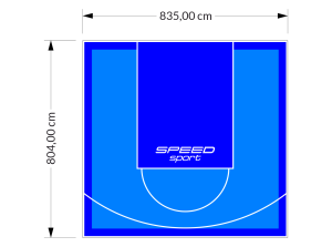 67M2/804X835CM BŁĘKITNO-NIEBIESKIE BOISKO DO KOSZYKÓWKI SPEEDSPORT HEXA POWER PRO
