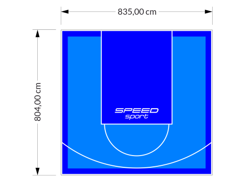 67M2/804X835CM BŁĘKITNO-NIEBIESKIE BOISKO DO KOSZYKÓWKI SPEEDSPORT HEXA POWER PRO