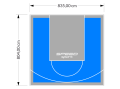 67M2/804X835CM BŁĘKITNO-SZARE BOISKO DO KOSZYKÓWKI SPEEDSPORT HEXA POWER PRO