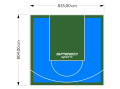 67M2/804X835CM BŁĘKITNO-ZIELONE BOISKO DO KOSZYKÓWKI SPEEDSPORT HEXA POWER PRO