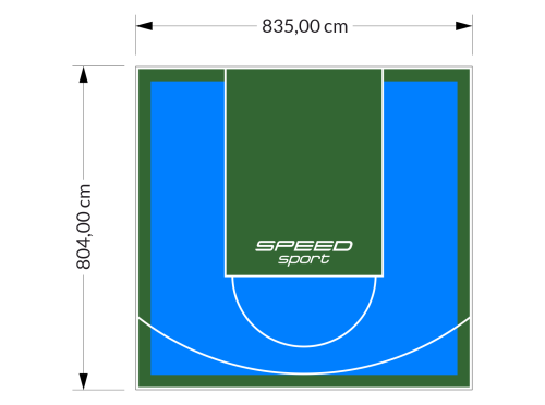 67M2/804X835CM BŁĘKITNO-ZIELONE BOISKO DO KOSZYKÓWKI SPEEDSPORT HEXA POWER PRO