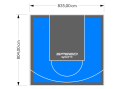 67M2/804X835CM BŁĘKITNO-GRAFITOWE BOISKO DO KOSZYKÓWKI SPEEDSPORT HEXA POWER PRO