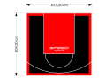 67M2/804X835CM CZARNO-CZERWONE BOISKO DO KOSZYKÓWKI SPEEDSPORT HEXA POWER PRO