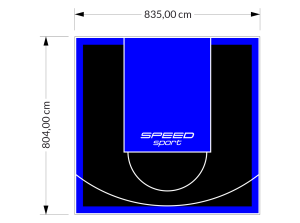 67M2/804X835CM CZARNO-NIEBIESKIE BOISKO DO KOSZYKÓWKI SPEEDSPORT HEXA POWER PRO