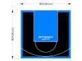 67M2/804X835CM CZARNO-BŁĘKITNE BOISKO DO KOSZYKÓWKI SPEEDSPORT HEXA POWER PRO