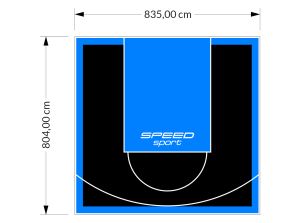67M2/804X835CM CZARNO-BŁĘKITNE BOISKO DO KOSZYKÓWKI SPEEDSPORT HEXA POWER PRO