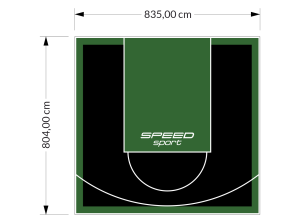 67M2/804X835CM CZARNO-ZIELONE BOISKO DO KOSZYKÓWKI SPEEDSPORT HEXA POWER PRO