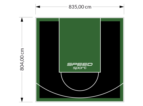 67M2/804X835CM CZARNO-ZIELONE BOISKO DO KOSZYKÓWKI SPEEDSPORT HEXA POWER PRO