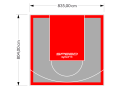 67M2/804X835CM SZARO-CZERWONE BOISKO DO KOSZYKÓWKI SPEEDSPORT HEXA POWER PRO