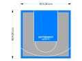67M2/804X835CM SZARO-BŁĘKITNE BOISKO DO KOSZYKÓWKI SPEEDSPORT HEXA POWER PRO