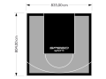 67M2/804X835CM SZARO-CZARNE BOISKO DO KOSZYKÓWKI SPEEDSPORT HEXA POWER PRO