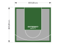 67M2/804X835CM SZARO-ZIELONE BOISKO DO KOSZYKÓWKI SPEEDSPORT HEXA POWER PRO