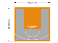 67M2/804X835CM SZARO-POMARAŃCZOWE BOISKO DO KOSZYKÓWKI SPEEDSPORT HEXA POWER PRO