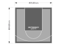 67M2/804X835CM SZARO-GRAFITOWE BOISKO DO KOSZYKÓWKI SPEEDSPORT HEXA POWER PRO