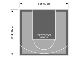 67M2/804X835CM SZARO-GRAFITOWE BOISKO DO KOSZYKÓWKI SPEEDSPORT HEXA POWER PRO