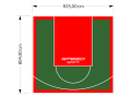 67M2/804X835CM ZIELONO-CZERWONE BOISKO DO KOSZYKÓWKI SPEEDSPORT HEXA POWER PRO