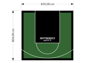 67M2/804X835CM ZIELONO-CZARNE BOISKO DO KOSZYKÓWKI SPEEDSPORT HEXA POWER PRO