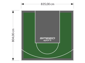 67M2/804X835CM ZIELONO-GRAFITOWE BOISKO DO KOSZYKÓWKI SPEEDSPORT HEXA POWER PRO