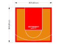 67M2/804X835CM POMARAŃCZOWO-CZERWONE BOISKO DO KOSZYKÓWKI SPEEDSPORT HEXA POWER PRO