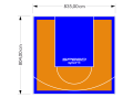 67M2/804X835CM POMARAŃCZOWO-NIEBIESKIE BOISKO DO KOSZYKÓWKI SPEEDSPORT HEXA POWER PRO