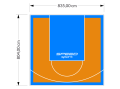 67M2/804X835CM POMARAŃCZOWO-BŁĘKITNE BOISKO DO KOSZYKÓWKI SPEEDSPORT HEXA POWER PRO