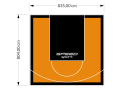 67M2/804X835CM POMARAŃCZOWO-CZARNE BOISKO DO KOSZYKÓWKI SPEEDSPORT HEXA POWER PRO
