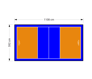 66M2/1108X592CM POMARAŃCZOWO-NIEBIESKIE BOISKO DO SIATKÓWKI SPEEDSPORT HEXA POWER PRO