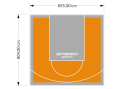 67M2/804X835CM POMARAŃCZOWO-SZARE BOISKO DO KOSZYKÓWKI SPEEDSPORT HEXA POWER PRO