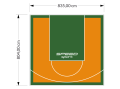 67M2/804X835CM POMARAŃCZOWO-ZIELONE BOISKO DO KOSZYKÓWKI SPEEDSPORT HEXA POWER PRO