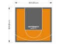 67M2/804X835CM POMARAŃCZOWO-GRAFITOWE BOISKO DO KOSZYKÓWKI SPEEDSPORT HEXA POWER PRO