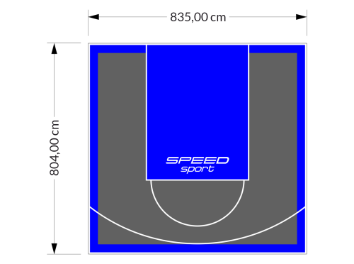 67M2/804X835CM GRAFITOWO-NIEBIESKIE BOISKO DO KOSZYKÓWKI SPEEDSPORT HEXA POWER PRO