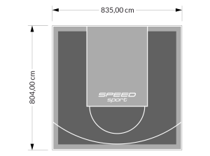 67M2/804X835CM GRAFITOWO-SZARE BOISKO DO KOSZYKÓWKI SPEEDSPORT HEXA POWER PRO