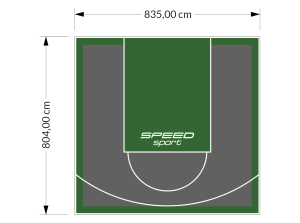67M2/804X835CM GRAFITOWO-ZIELONE BOISKO DO KOSZYKÓWKI SPEEDSPORT HEXA POWER PRO