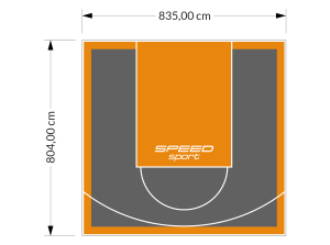 67M2/804X835CM GRAFITOWO-POMARAŃCZOWE BOISKO DO KOSZYKÓWKI SPEEDSPORT HEXA POWER PRO