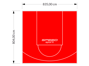 67M2/804X835CM CZERWONE BOISKO DO KOSZYKÓWKI SPEEDSPORT HEXA POWER PRO