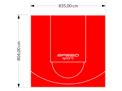 67M2/804X835CM CZERWONE BOISKO DO KOSZYKÓWKI SPEEDSPORT HEXA POWER PRO