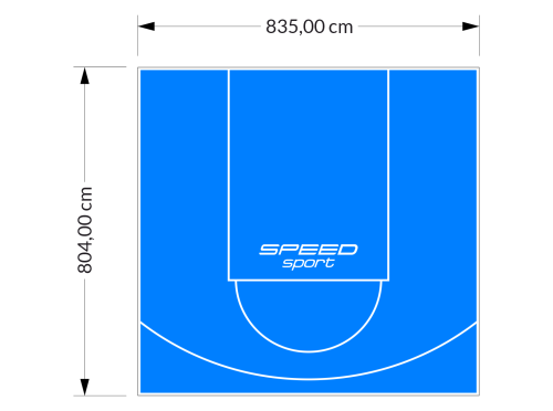 67M2/804X835CM BŁĘKITNE BOISKO DO KOSZYKÓWKI SPEEDSPORT HEXA POWER PRO