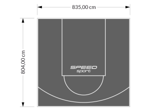 67M2/804X835CM GRAFITOWE BOISKO DO KOSZYKÓWKI SPEEDSPORT HEXA POWER PRO