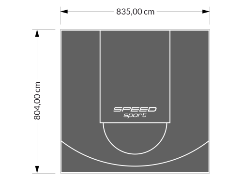 67M2/804X835CM GRAFITOWE BOISKO DO KOSZYKÓWKI SPEEDSPORT HEXA POWER PRO